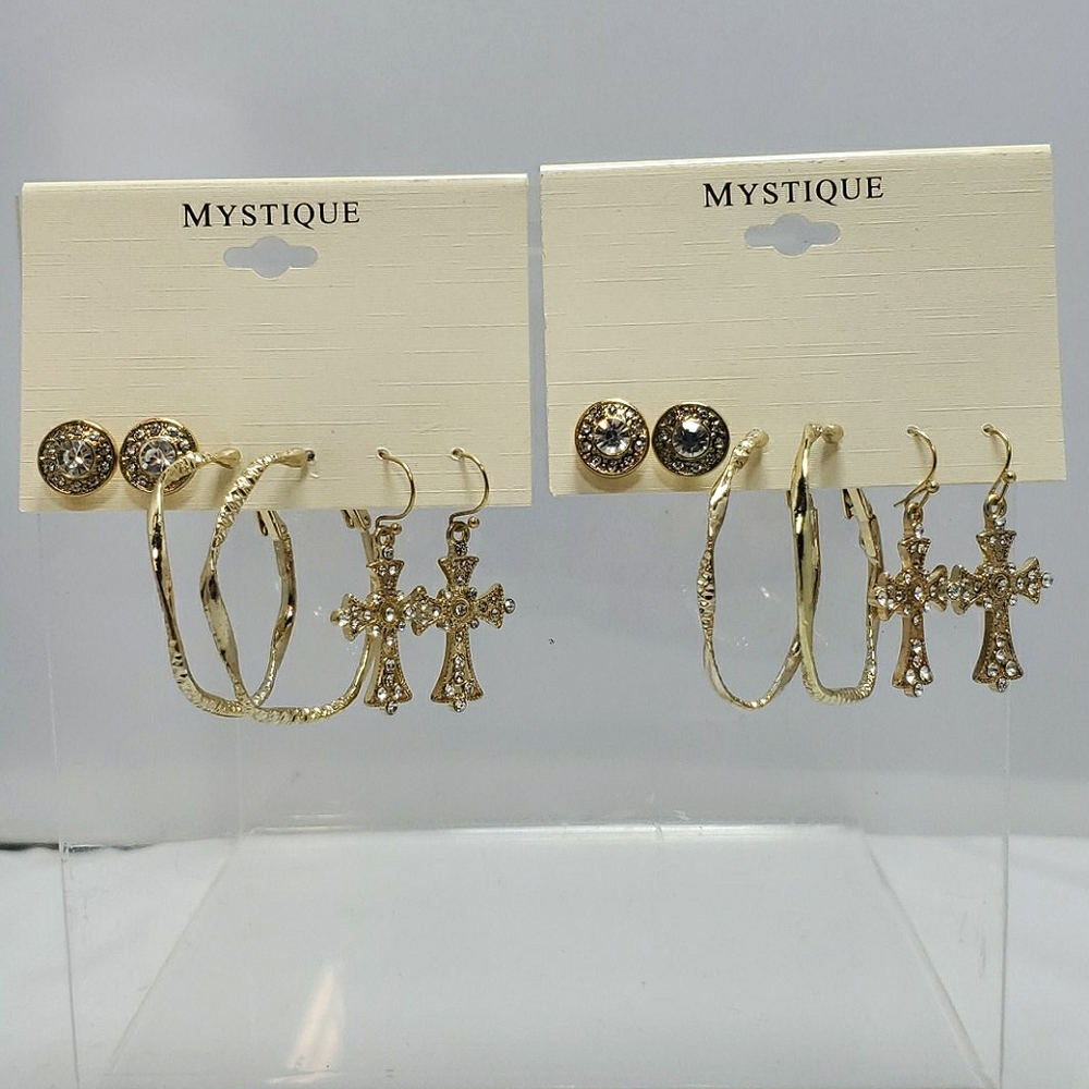 2 for $12 Mystique 2 packs of 3 on a card earrings